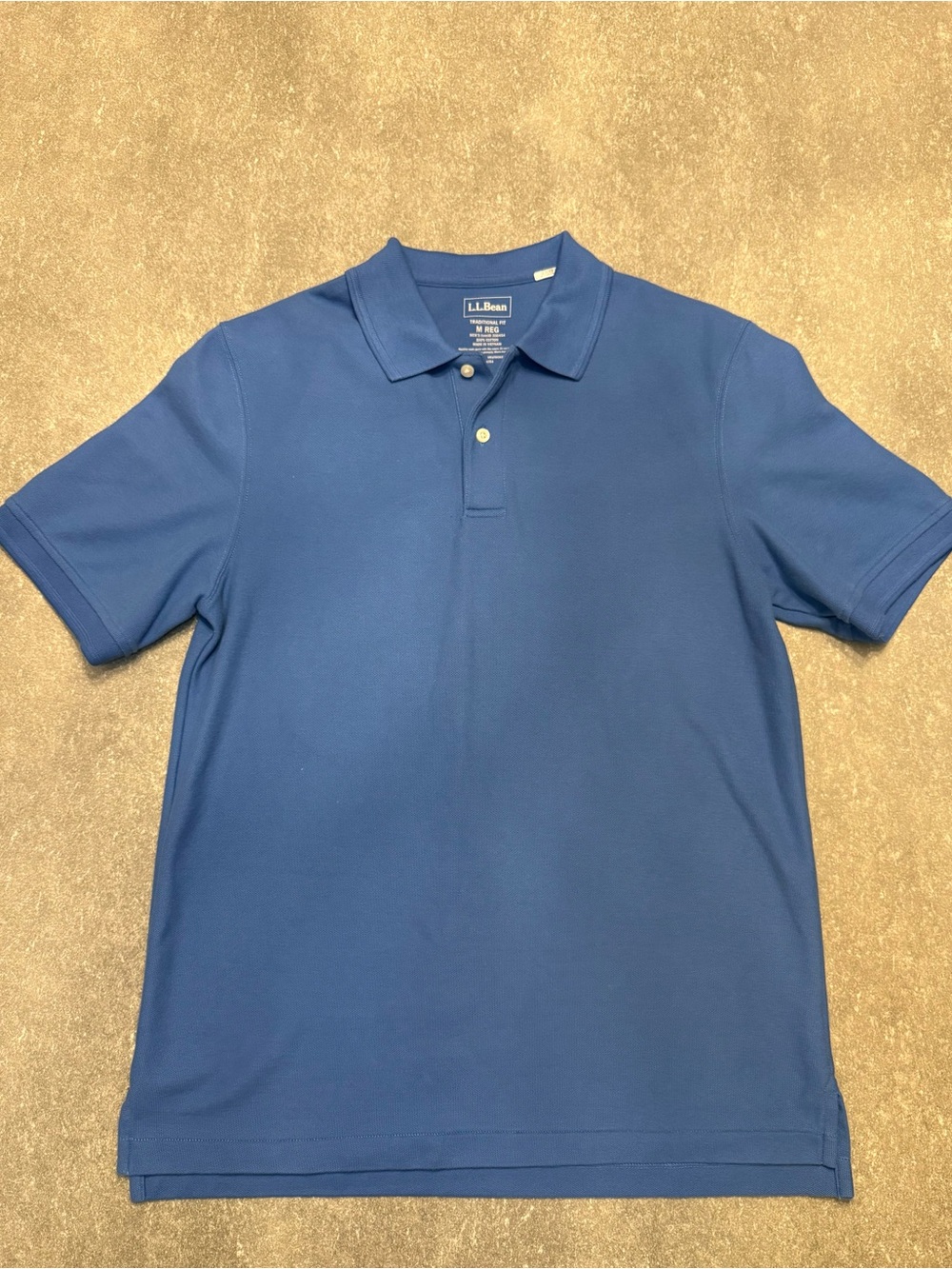Like New - L.L. Bean Men's Pool Blue Polo Shirt Size M Reg Traditional Fit